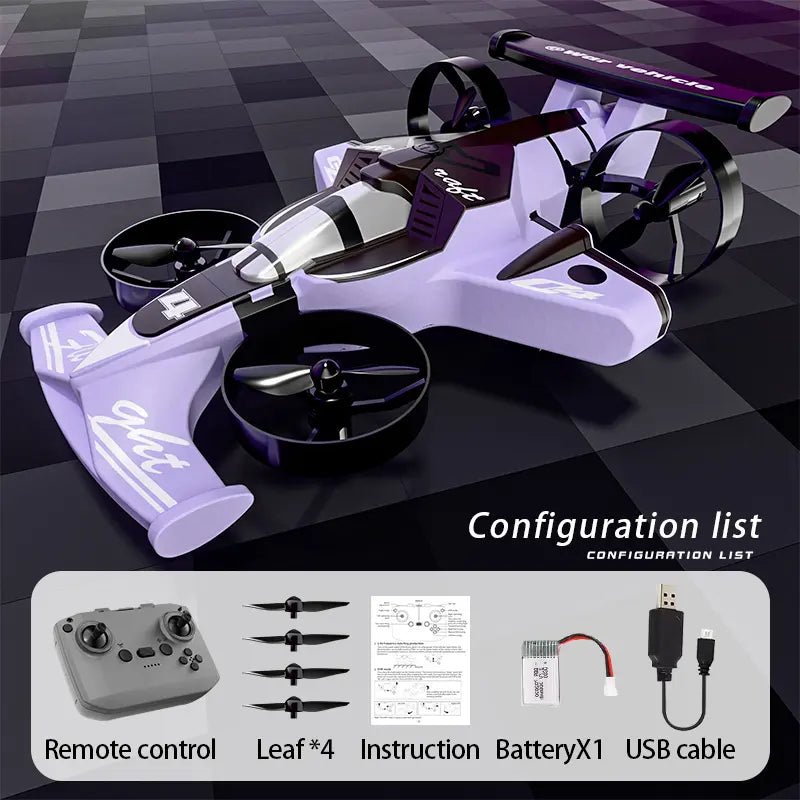 KYLVO 2-In-1 Flying RC Car Drone Toy – Dual Mode Land & Air, 360° Drift & Stunt Flight, One-Key Takeoff, 3 Speed Levels, Rechargeable Remote Control – Perfect Holiday Gift for Kids Remote-Controlled Car-Plane Combo Rc Helicopter