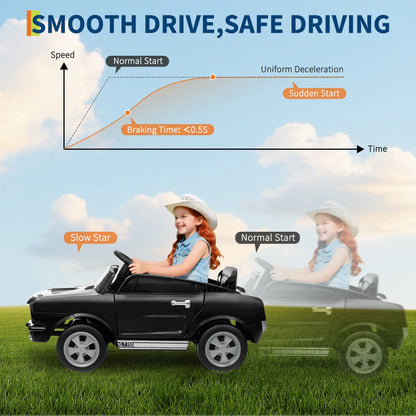24V Electric Car for Kids, Battery Powered Ride on Toy with Remote Control, Safety Belt, 2 Speeds, LED Lights, Kids Electric Vehicle for Christmas Birthday New Year Gifts