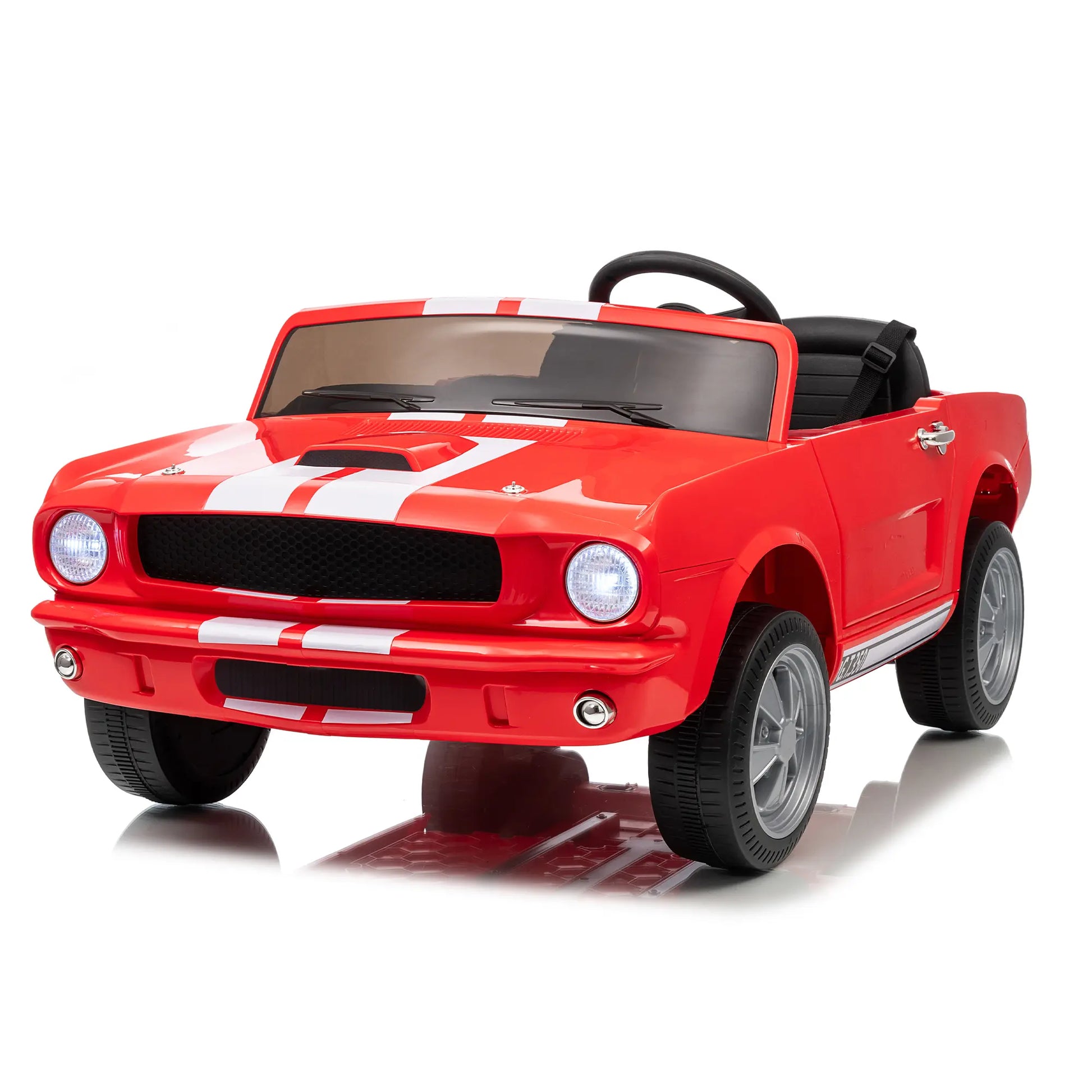 24V Electric Car for Kids, Battery Powered Ride on Toy with Remote Control, Safety Belt, 2 Speeds, LED Lights, Kids Electric Vehicle for Christmas Birthday New Year Gifts