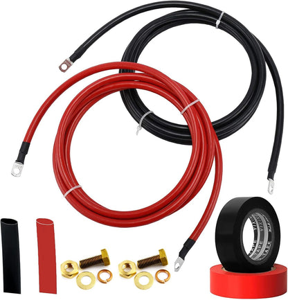 Trolling Motor Battery Cable Extension Kit 8AWG Cable Extension 50Amp with Terminals for Fishing Boat Trolling Motor Solar Panel Automotive(Red & Black)